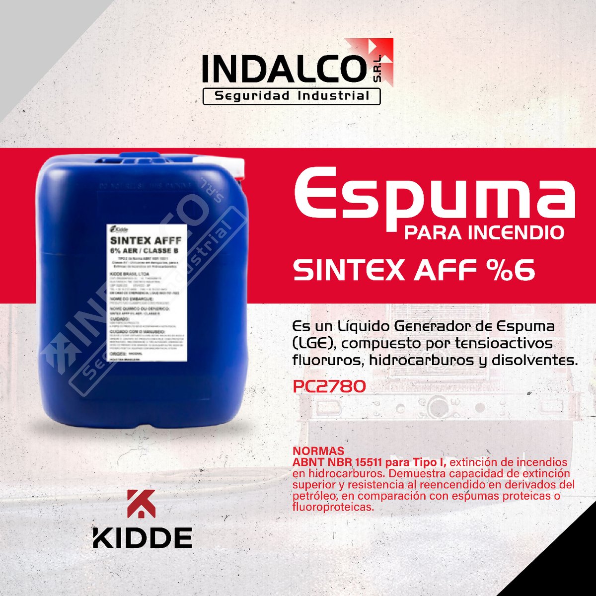 indalco_py's tweet photo. Protección en estado puro. SINTEX AFF 6% es la respuesta a la seguridad que necesitas contra incendios. 👨🚒❗

📲Si queres saber más sobre este y otros productos de protección escribinos
👉https://t.co/KsPcuEa4eX https://t.co/M1sTcXffQ8