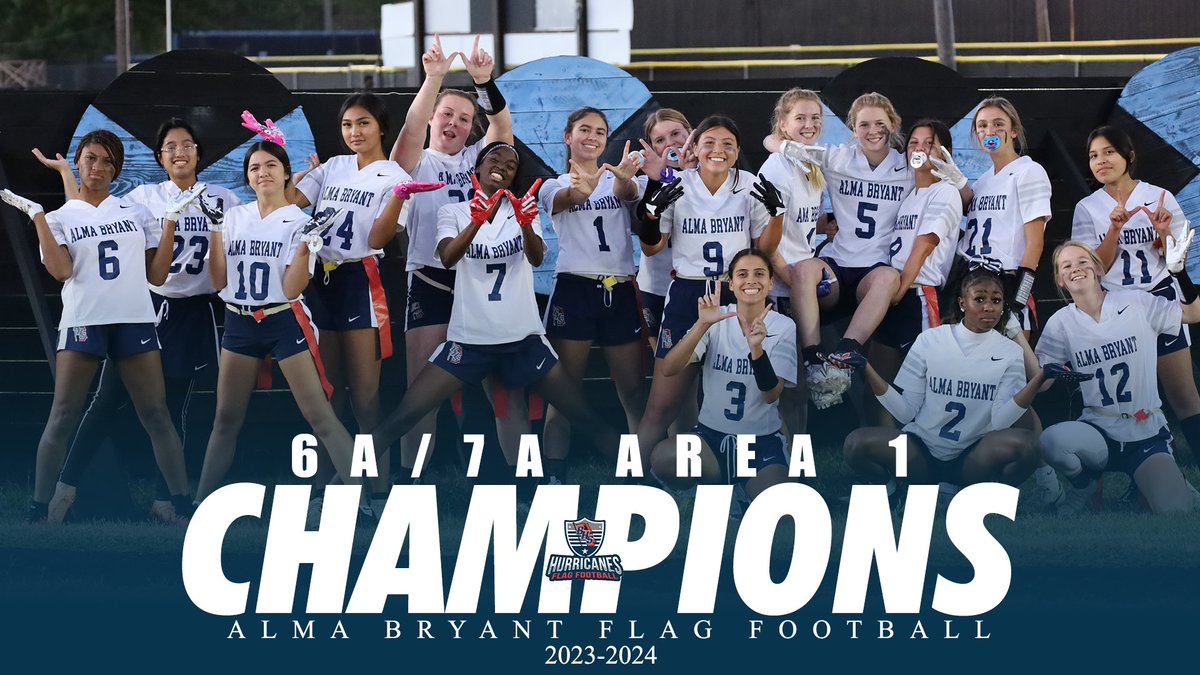 The Hurricanes Flag Football team defeated the MGM Vikings last night 13 to 6 to claim the 6a/7a Area 1 Championship.
<a href="/dsprinkmcpss/">David Sprinkle</a> <a href="/zward4/">Zack Ward</a> <a href="/AlmaBryantCoach/">Ricky Miller</a> <a href="/BartSessions/">Bart Sessions</a> <a href="/AlaFlagftbl/">Alabama High School Flag Football Report</a> <a href="/coach_hudd33/">Adam Huddleston</a>
#SinkTheShip #HurricaneSZN #CaneNation