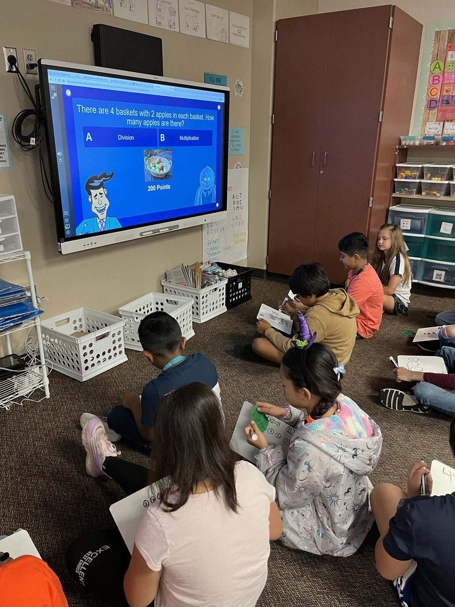 karenwlively's tweet photo. Game Show day. Is it multiplication or division? #lumio #ilovesse @StanleyStampede @katyisdtech https://t.co/yn11hA9ZuS