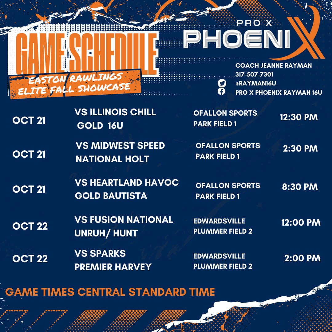Check us out this weekend at the Easton Rawlings Showcase! 
<a href="/rayman16u/">ProX Phoenix Rayman 16u</a> <a href="/CoastRecruits/">Coast 2 Coast Recruits</a> <a href="/SBRRetweets/">Softball Recruiting Reposts</a> <a href="/LegacyLegendsS1/">Legacy & Legends Softball</a> <a href="/D1Softball/">D1Softball</a>