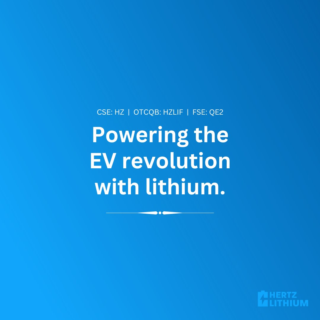 Lithium is the beating heart of electric vehicle (EV) batteries, fueling the clean energy future. 

At Hertz Lithium, we're dedicated to meeting this challenge head-on by innovating and investing in sustainable lithium solutions. $HZ $HZLIF #EVRevolution #SustainableMobility