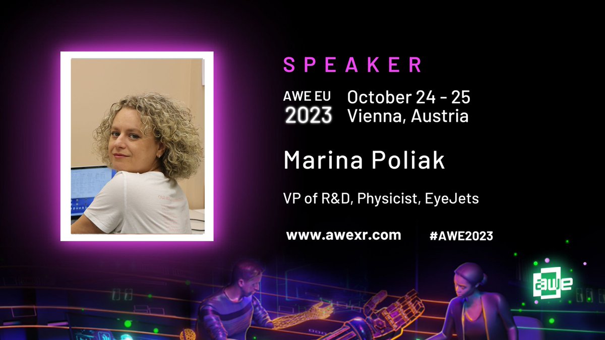 EyeJetsVRD's tweet photo. VRD &amp; retinal eye-tracking are breaking down traditional #AR barriers. Come hear how https://t.co/cpgBTIzAvo >>>AWE Vienna >>Oct 24  @ARealityEvent @marishapol1 #mixedreality  #VR #spatialcomputing https://t.co/g2Bnbo57mC