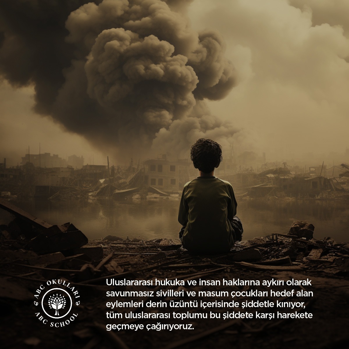 abcokullari's tweet photo. Uluslararası hukuka ve insan haklarına aykırı olarak savunmasız sivilleri ve masum çocukları hedef alan eylemleri derin üzüntü içerisinde şiddetle kınıyor, tüm uluslararası toplumu bu şiddete karşı harekete geçmeye çağırıyoruz. https://t.co/IDosxY72nq