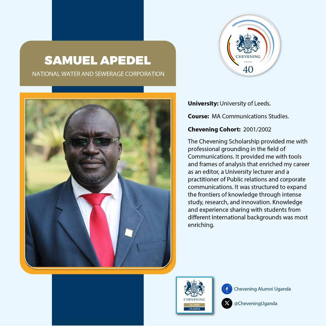 The forty years of @CheveningFCDO have been years of professional grounding for the scholars. Samuel Apedel received tools and frames of analysis that enriched his career. We toast to you Samuel and all your achievements. #CheveningAt40 #ChooseChevening