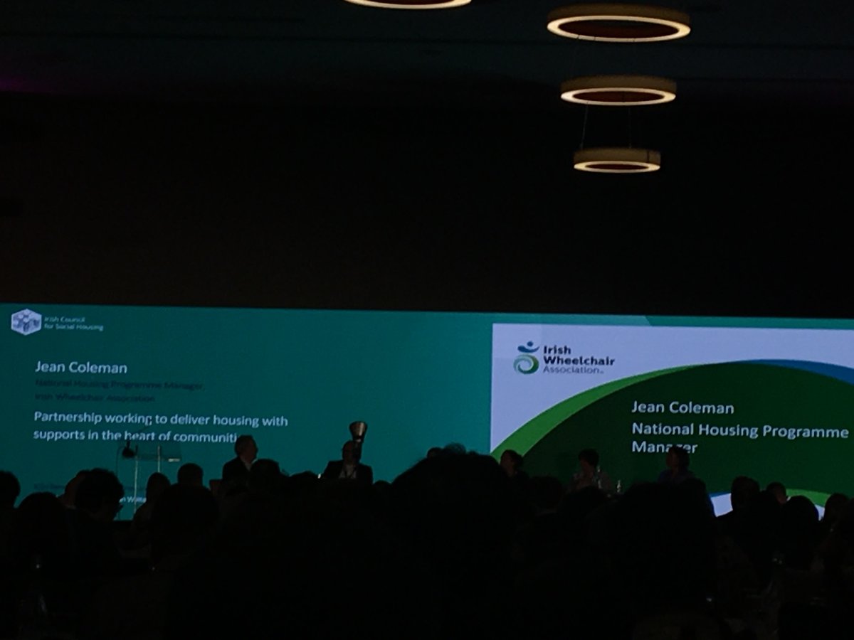 DisabilityFed's tweet photo. Jean Coleman of @IrishWheelchair speaking of the “crisis within a crisis” for people with disabilities trying to access accessible housing with supports and importance of making people aware of their right to housing and independence under UN CRPD at #ICSH23 conference @icsh_ie https://t.co/JtmvaGA5zx