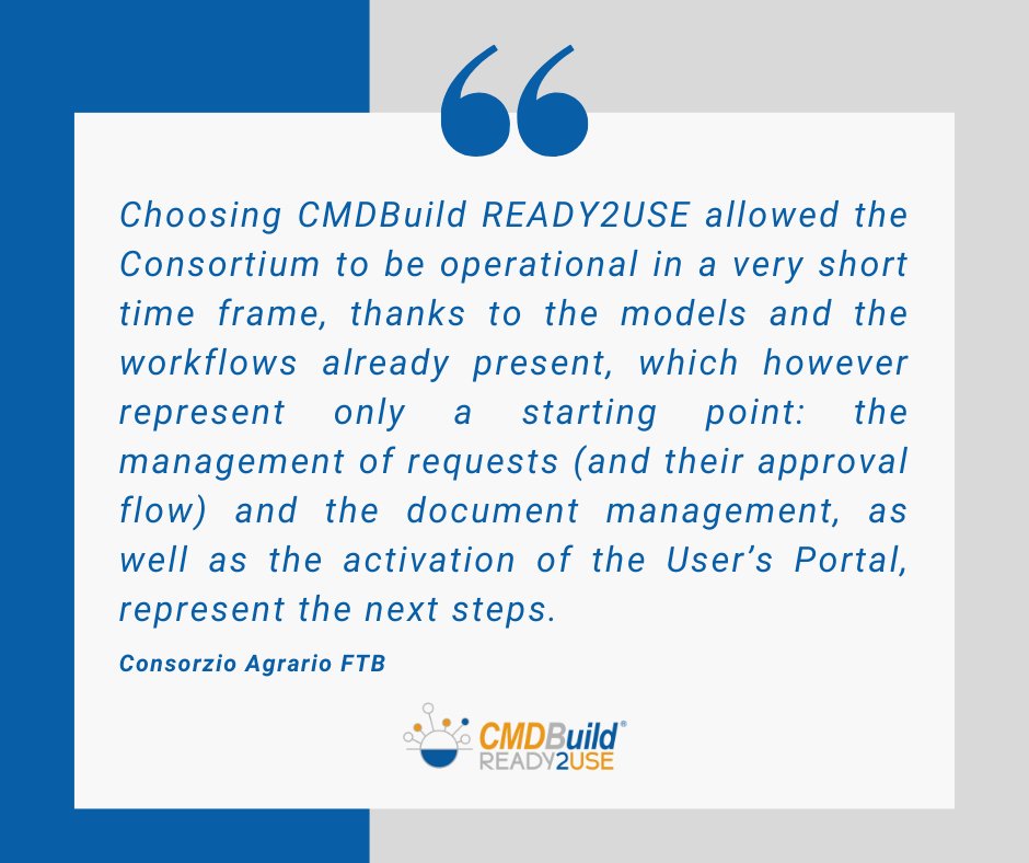 The experience of the Consorzio Agrario del Friuli Venezia Giulia and Treviso-Belluno with our #CMDBuild READY2USE.

#aboutus #CMDBuildR2U