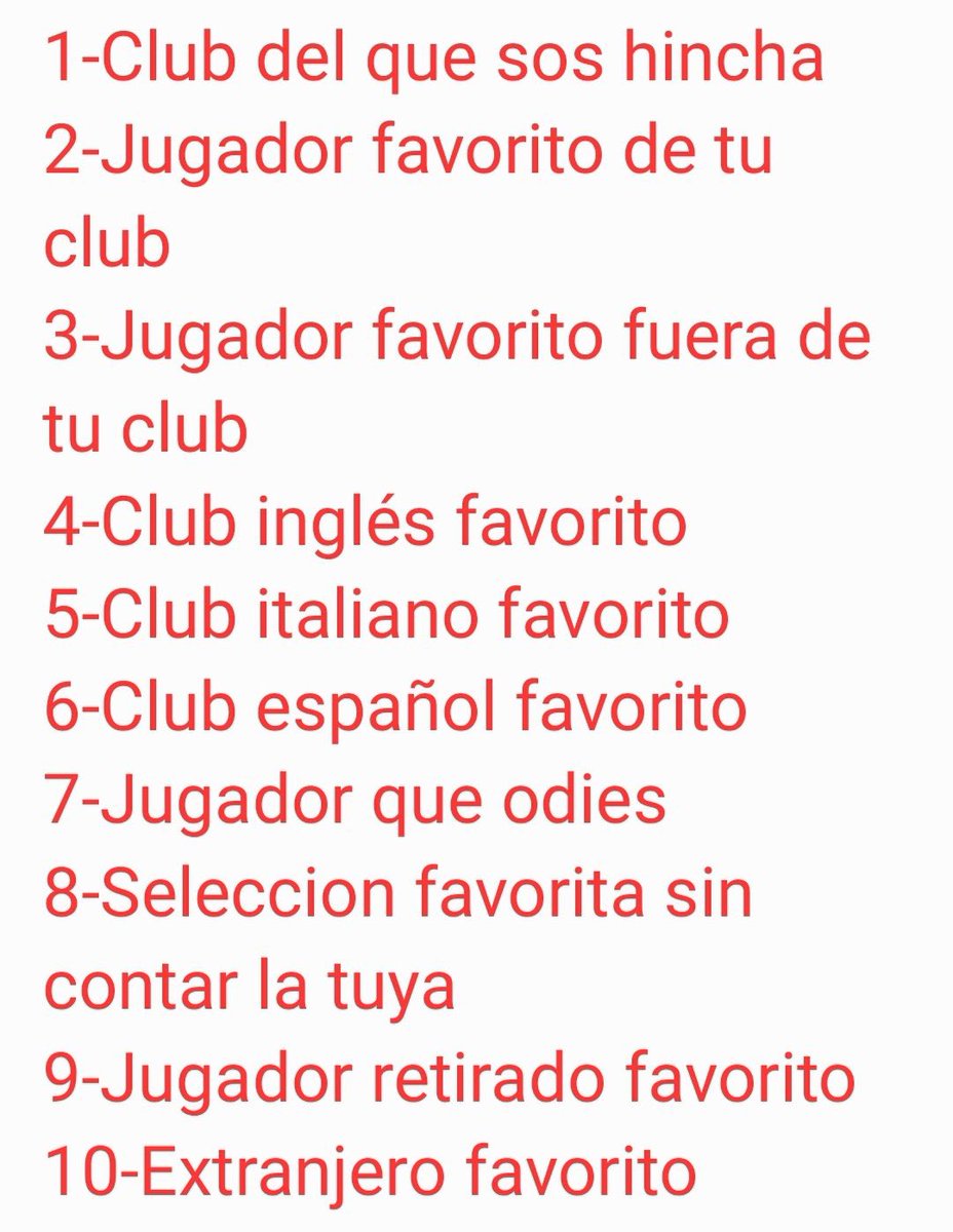 1- Al-Nassr
2- Yo (el Bicho)
3- Yo (cuando juego con Portugal)
4- Liverpool (Man U trató mal al Bicho)
5- Juventus (jugué ahí jeje)
6- Real Madrid (soy su máximo goleador jeje) 
7- Bicho querer a todos jeje
8- Arabia
9- Mesii (buen pibe) 
10- Ninguno, ser fiel a Portugal SIUUUUUU