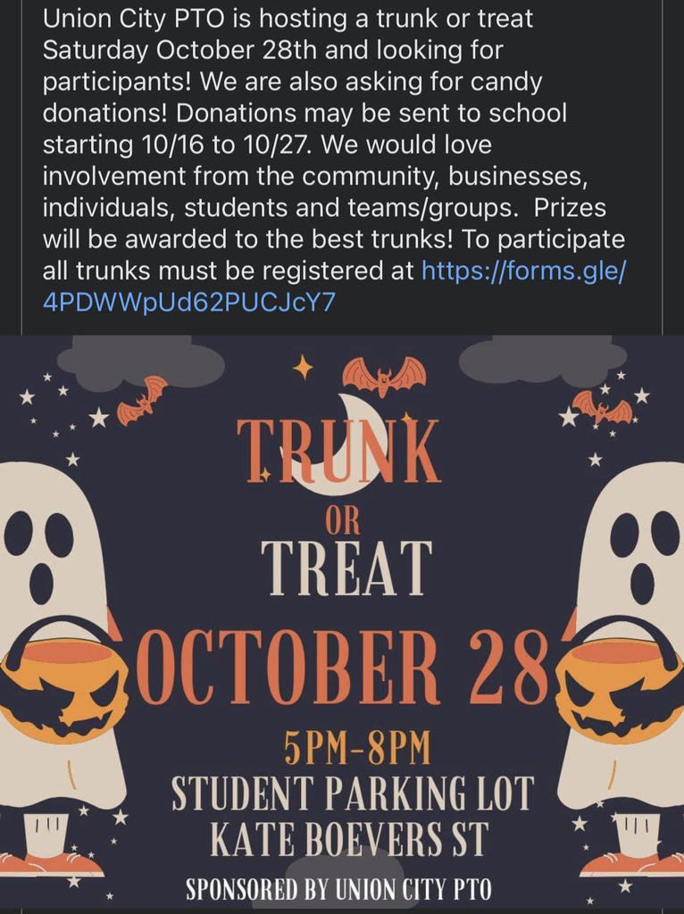 UC__Tigers's tweet photo. Good morning school community- please see the following flyer for PTO Trunk or Treat https://t.co/88yn6FkZ3n