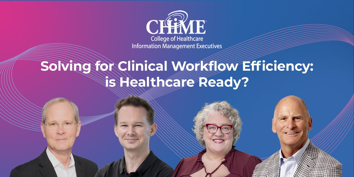 Lumeon_'s tweet photo. In one week, hear from John Glaser, Timothy R. Zoph, Robbie Hughes, and Cindy Gaines on the CHIME Live Webinar to talk about Solving for Clinical Workflow Efficiency. 

CHIME Members register at: https://t.co/WcUAohpJW2 https://t.co/2owrm3pWUo