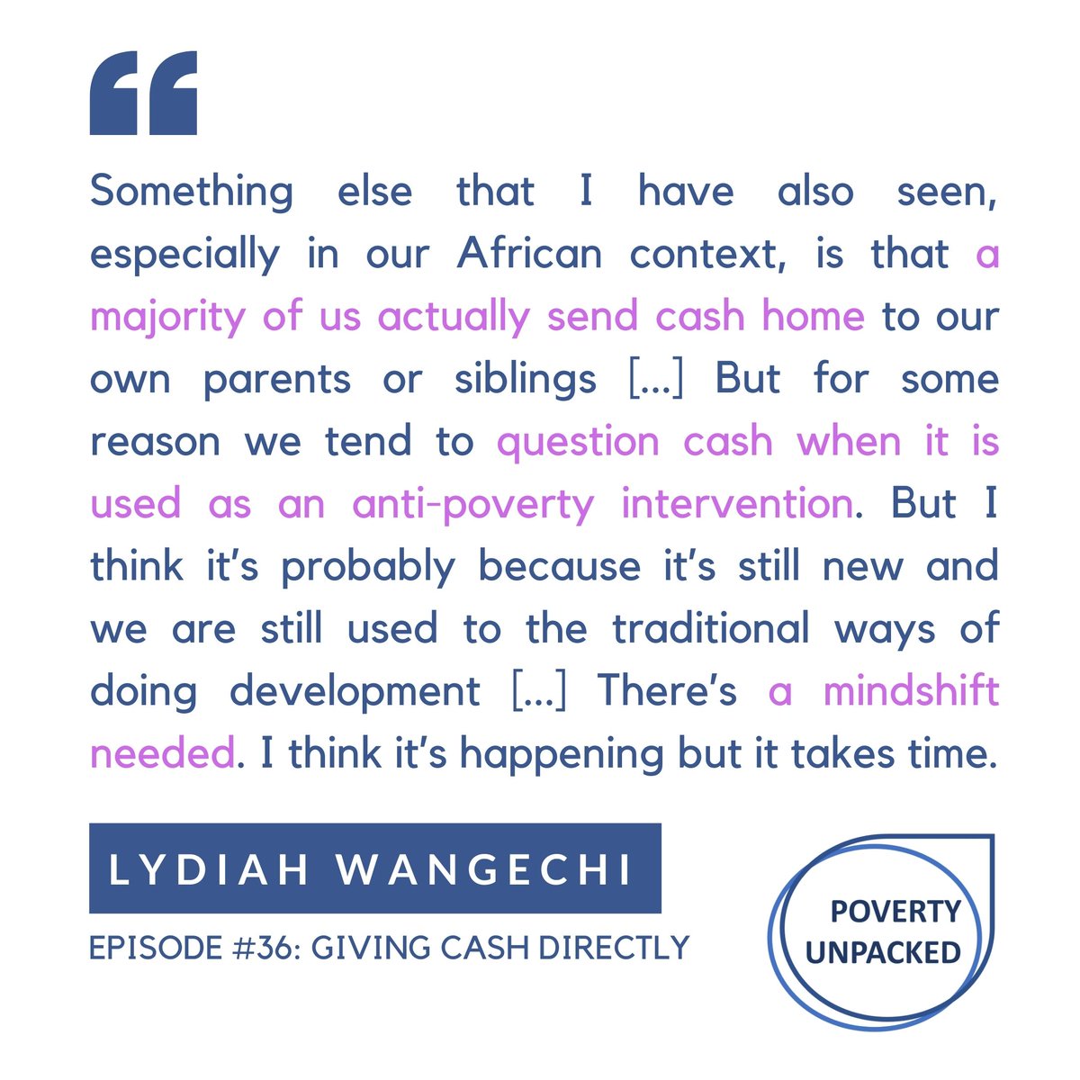 We need a mind shift when thinking about #cash as a way of supporting people in need - why is there so much resistance?

Listen to our latest episode with Lydiah Wangechi @GiveDirectly about the model of #GiveDirectly and promise of #cashtransfers 

👉 soundcloud.com/user-72463423/…