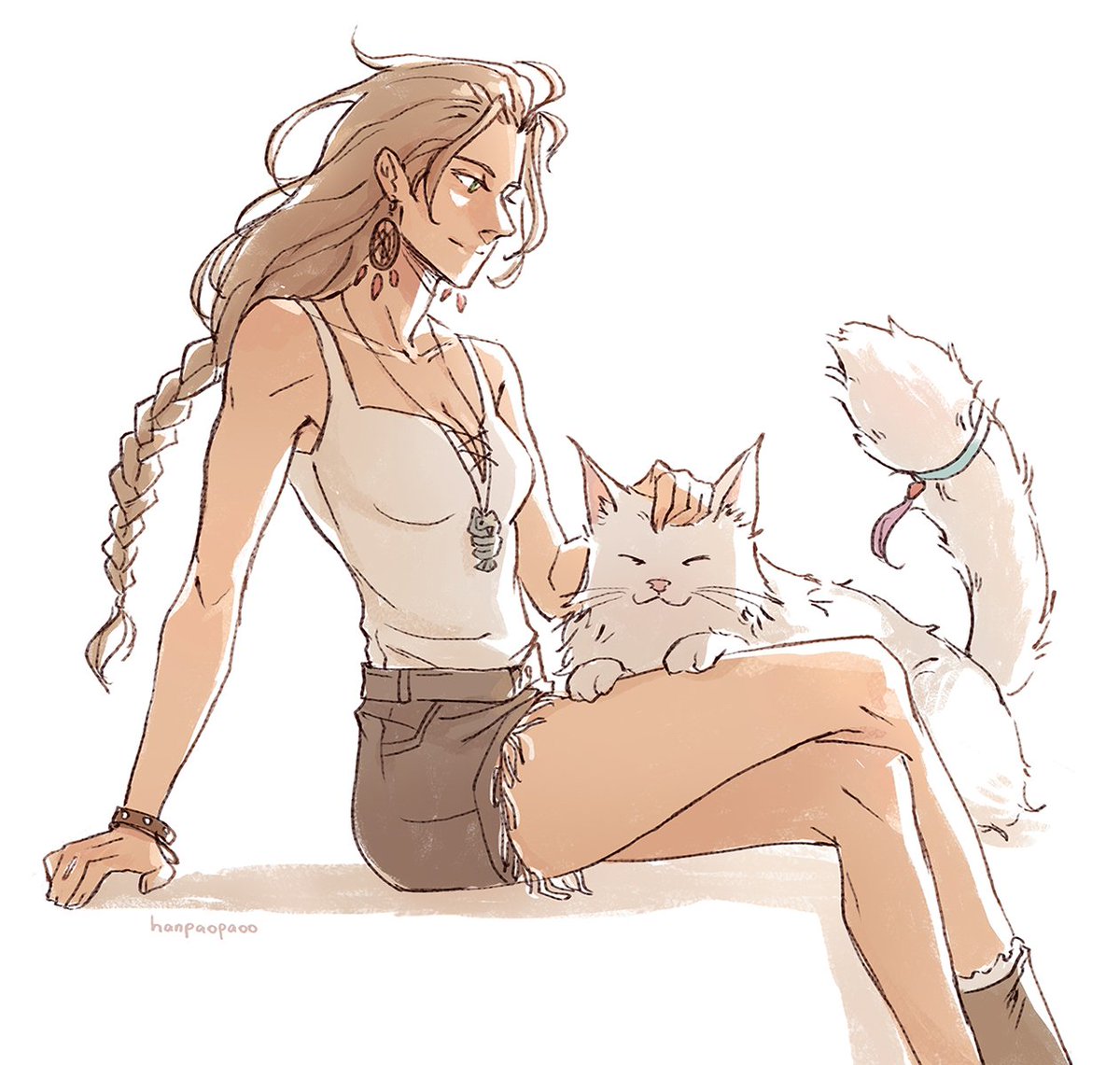 hanpaopaoo's tweet photo. Drew H'aanit based on @ninfial_ 's modern outfit drawings cause I love it so much 🥺 Thanks for letting me draw it! https://t.co/pCWqqdL1N7