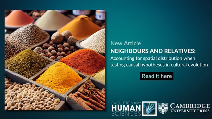 Journal_EHS's tweet photo. Neighbours and relatives: accounting for spatial distribution when testing causal hypotheses in cultural evolution - https://t.co/uW5CdqQaK1
By Lindell Bromham and Keaghan J. Yaxley
Read the Blog: https://t.co/uncJnNxpv0📝
#AcademicTwitter #Anthropology #Cultural_Evolution https://t.co/xXoiKl9TTd
