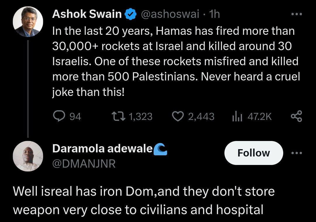 ashoswain's tweet photo. Blocked this guy. This guy was exposing me and my Hamas brothers. But anyways, I admitted about 30000 rockets. https://t.co/HfeVQBIy1S