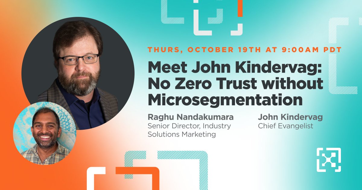 illumio's tweet photo. 1 day until one of the most anticipated webinars of the year! 

Sign up for this exclusive webinar w/ The Godfather of #ZeroTrust John @Kindervag. Hear what the future holds for #ZeroTrustSegmentation &amp; why you can't achieve ZT without #microsegmentation. https://t.co/7W9cRR1IJl https://t.co/wDu5COTCF4