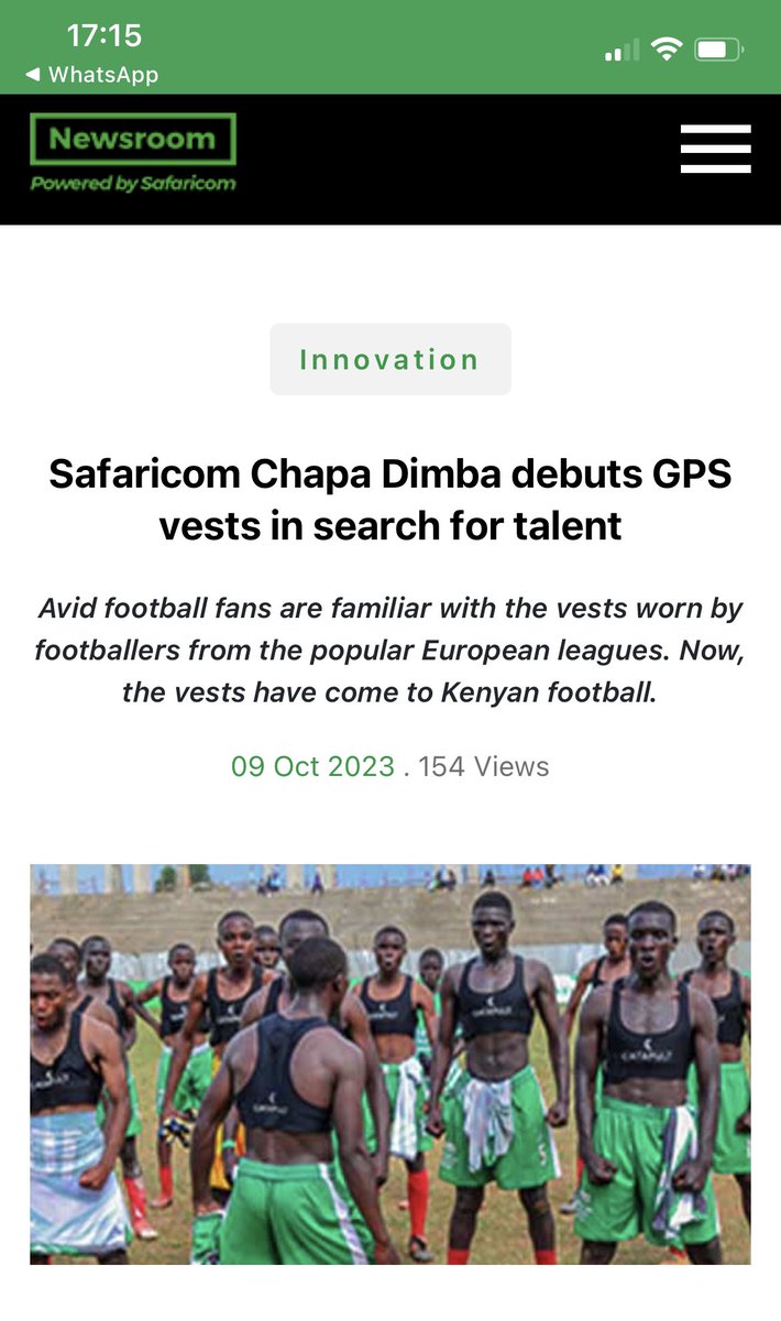 Safaricom has debuted the use of GPS wearable AI-powered vests in the ongoing Safaricom Chapa Dimba football tournament. This is huge! Transformation in action. See newsroom.safaricom.co.ke/safaricom-chap… for more #SafaricomNews