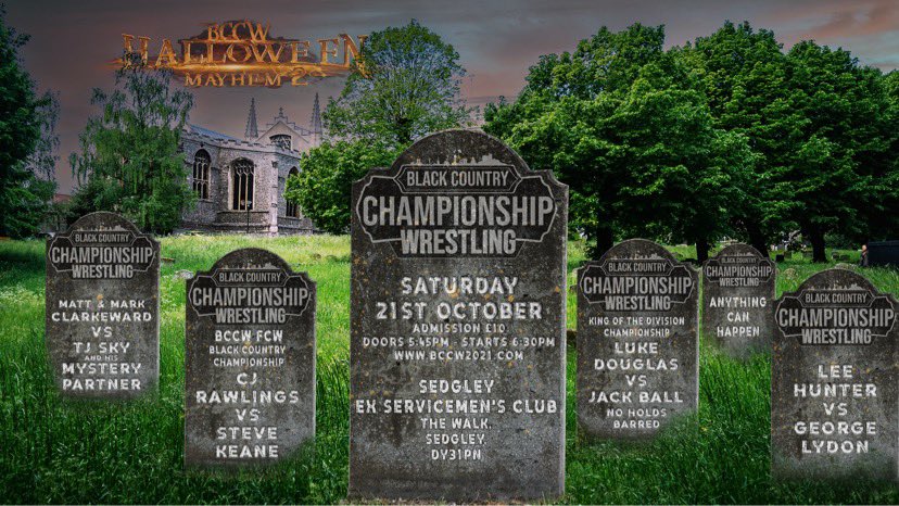 BCCW2021's tweet image. We are just a few days away from Halloween Mayhem 2 …!!! 

Sedgley … We hope you are ready !!! 

Anything can happen in #BCCW 

Limited tickets still available here 

bccw2021.com/event-details/…

#blackcountry #sedgley #Halloween #wrestling #prowrestling #Dudley
