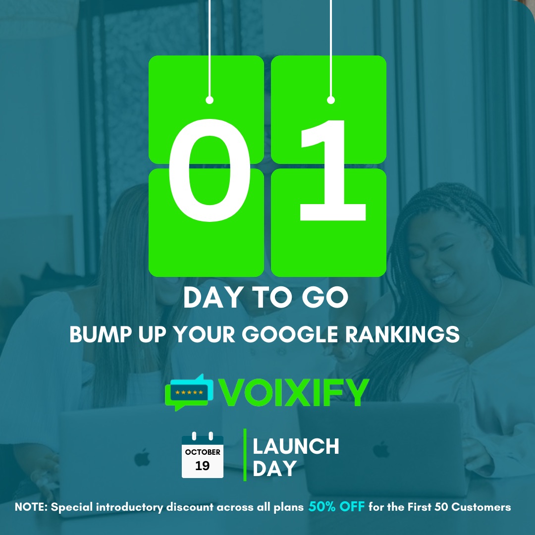 getvoixify's tweet photo. 1 DAY TO GO 🎉🎉🎉 Counting down to better reviews and brighter reputations!

#reviewmanagementexperts #transformyourbrand #googlestar #review #businessreview #businesslaunch #voixify https://t.co/5ZKSe4fLCw