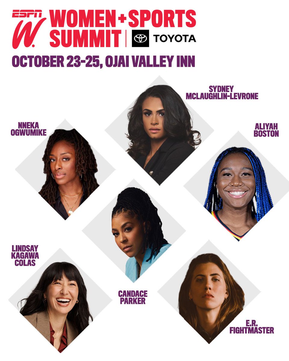 The espnW Women + Sports Summit is almost here 🙌 Join us virtually for an inspiring gathering of leaders across the industry including @nnekaogwumike, @gosydgo, @aa_boston, @Candace_Parker, @kagawacolas, @genderlessgapad and more! Register: spr.ly/6012uZEXi