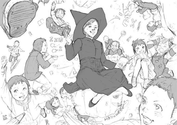 2012年の時のハロウィン絵です。
魔女先生の教室 