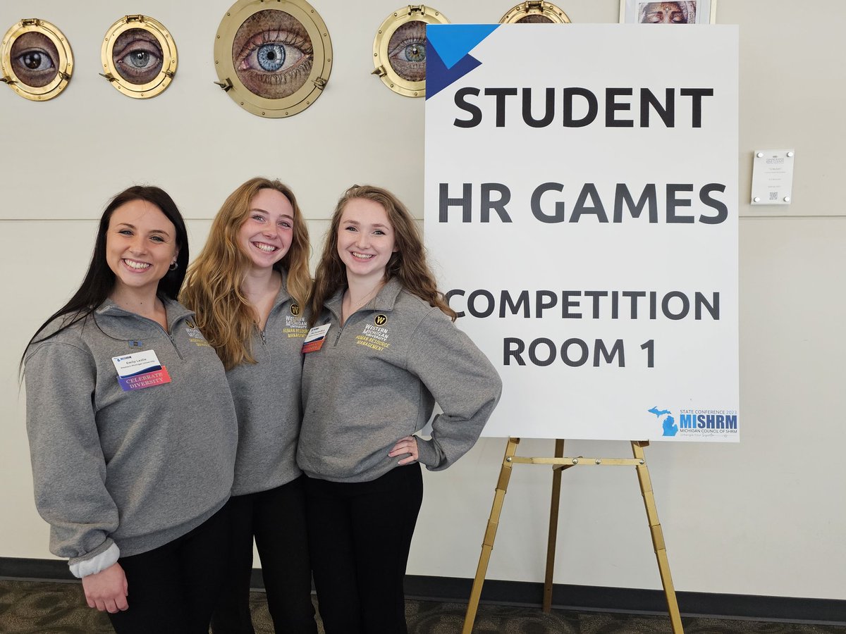 TMWohlfield's tweet photo. @WesternMichU Represented at the @MichiganSHRM student #HRGames #MISHRM23 https://t.co/OU7wJk5HD3