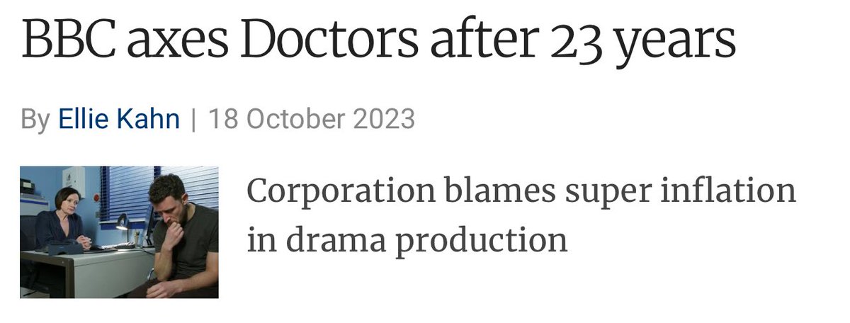 #BreakingNews #breaking LONG RUNNING <a href="/BBCOne/">BBC One</a> is to end #doctors after 23 years saying it’s too expensive to make. #holbycity