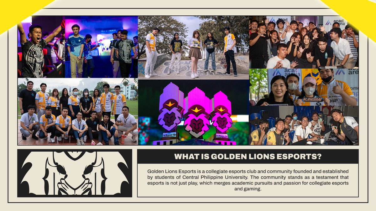 CPUGoldenLions's tweet photo. Golden Lions Esports came from a darker fusion of colors signifying the determination of each and everyone to create a competitive environment for its pride.  Now, a new set of colors takes pride in roaring its name. https://t.co/KJRhyMOwfu