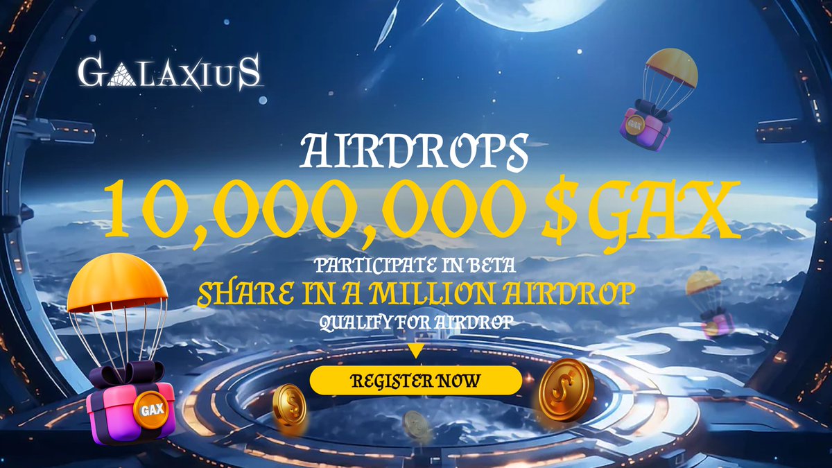 🛠️🥂Builders Party! 

<a href="/Galaxius_io/">Galaxius</a> is distributing 10,000,000 $GAX!
Register now to secure your airdrop eligibility! 🪂

🪐🔗 galaxius.io

Complete tasks to earn additional USDT rewards: forms.gle/Bc8iEDT9M8rseZ…

✅ Airdrop rules: medium.com/@Galaxius/gala…

Make sure you