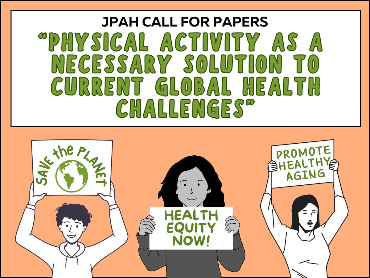 📢Announcing a Call for Papers for an important special issue of JPAH! “Physical Activity as a Necessary Solution to Current Global Health Challenges” ‼️Expressions of interest due Dec. 15 🌟Accepted articles free to read for first 12 months Details: journals.humankinetics.com/page/JPAH-call…