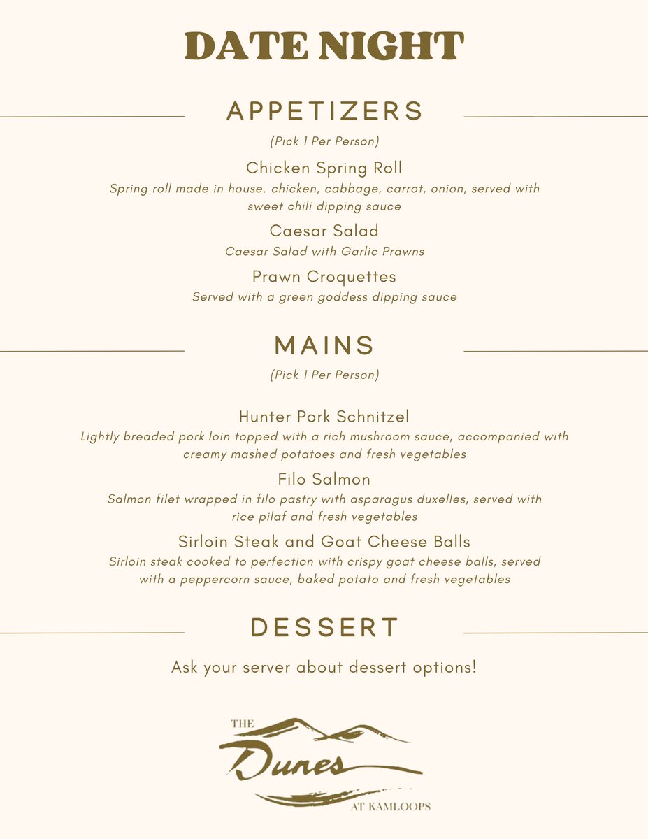Here's to the perfect date night! Join us this Saturday, Oct. 21st, 2023 at The Dunes at Kamloops 🌟💖

652 Dunes Dr, Kamloops
BC V2B 8M8, Canada