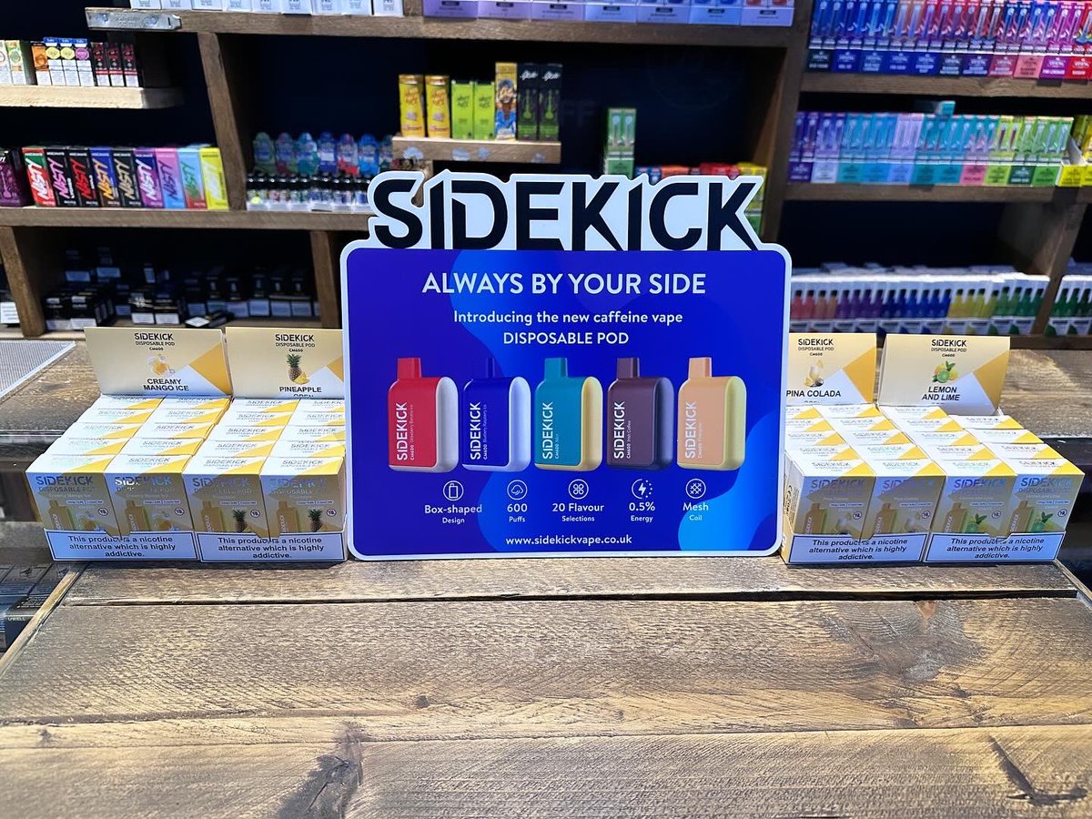 SideKick Caffeine Vape now available from #vapelagoon in Canary Wharf. #caffeinevape #energyvape #vapelagoon #vapes