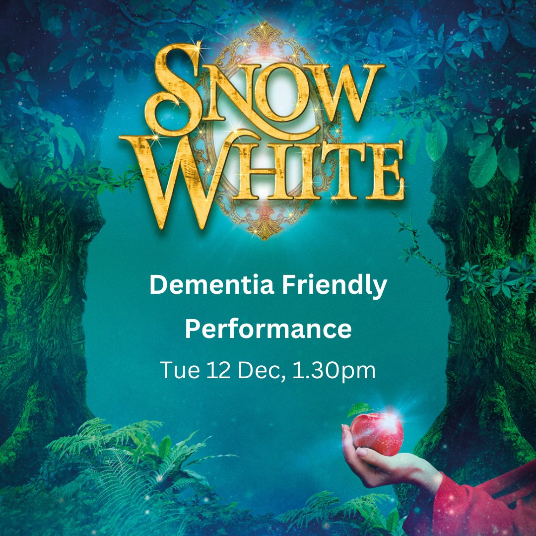 Our dementia friendly performance of Snow White is tailored for people with dementia and their families or carers, so that they can enjoy live performance in an environment that is comfortable and supportive. Follow the link for more info: bit.ly/SnowWhite2324