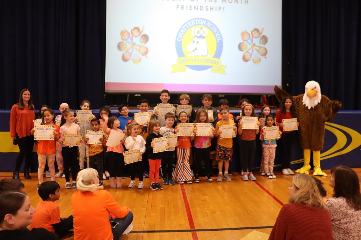 Students from all grades wore the color orange to represent unity, kindness, and inclusion. During the assembly one student from each classroom was selected and awarded student of the month. These students displayed kindness and friendship to everyone all month long.