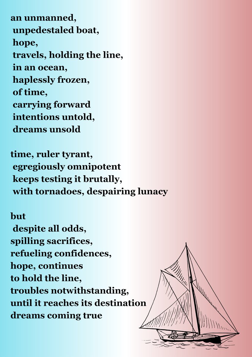 an unmanned,
unpedestaled boat,
hope,
travels, holding the line,
in an ocean,
haplessly frozen, 
of time,
carrying forward
intentions untold,
dreams unsold

#vss365
#TempingOurFate
#firewords280
#BrknShrds
#366FF
#CrowCalls
#SymphandJules