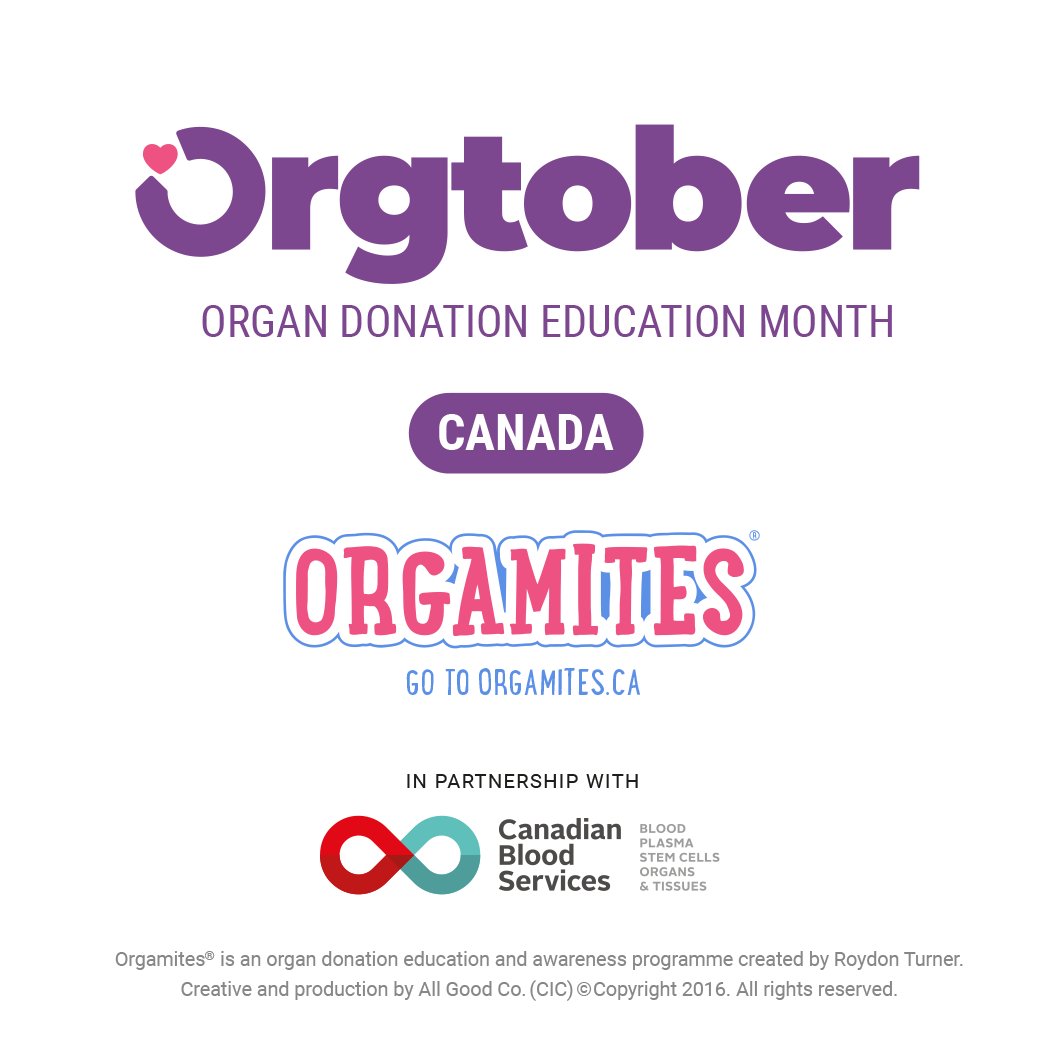TransplantMB's tweet photo. Really starting to feel like #Orgtober! This month the #MightyOrgamites are shining a light on education to showcase organ donation education & Orgamites teacher toolkits. https://t.co/QjGxXUP5EH https://t.co/b2hrR44Q7x