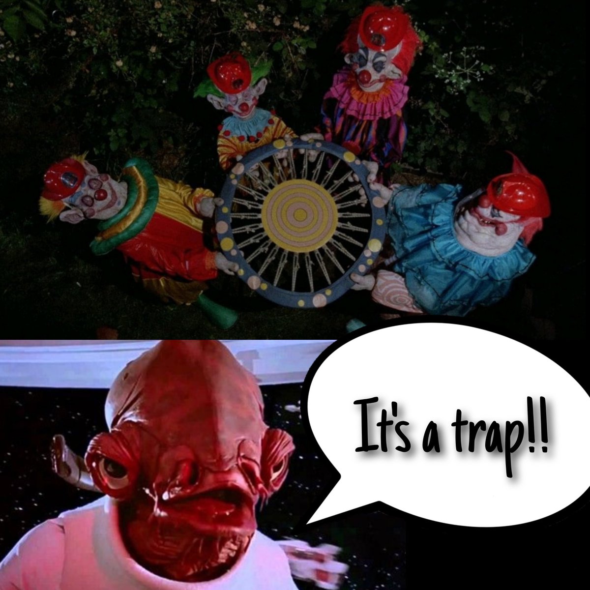 Friday, our #Halloween movies roll on as Aaron Knowles returns to co-host with the classic #KillerKlownsFromOuterSpace. Join us then!

#GrantCramer #SuzanneSnyder  #JohnAllenNelson #JohnVernon #MichaelSiegel #PeterLicassi #RoyalDano #ChristopherTitus #StarWars #AdmiralAckbar