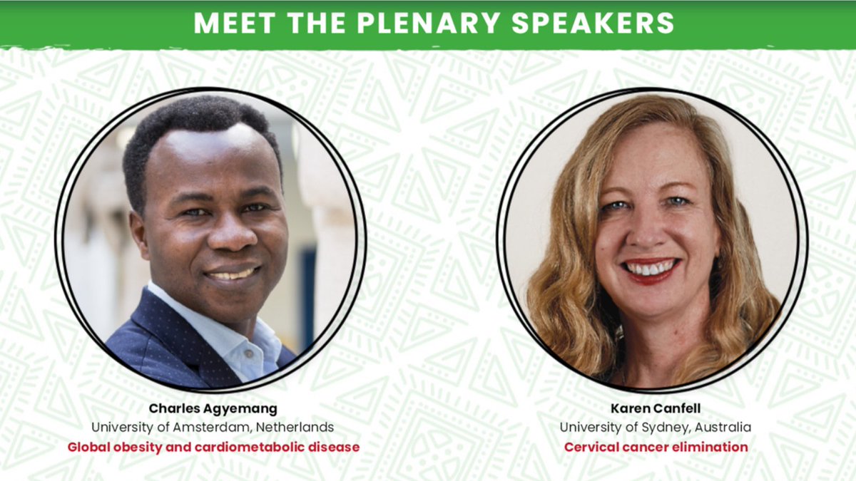#WCE2024 Speakers (Part 2): Prof @Karen_Canfell of @DaffodilCentre @Sydney_Uni @CCNewSouthWales & Prof Charles Agyemang of @amsterdamumc @UvA_Amsterdam @IEA_tweets @UCT_SPH & @UCTHealthSci look forward to welcoming you to #CapeTown. wce2024.org #Research #Conference
