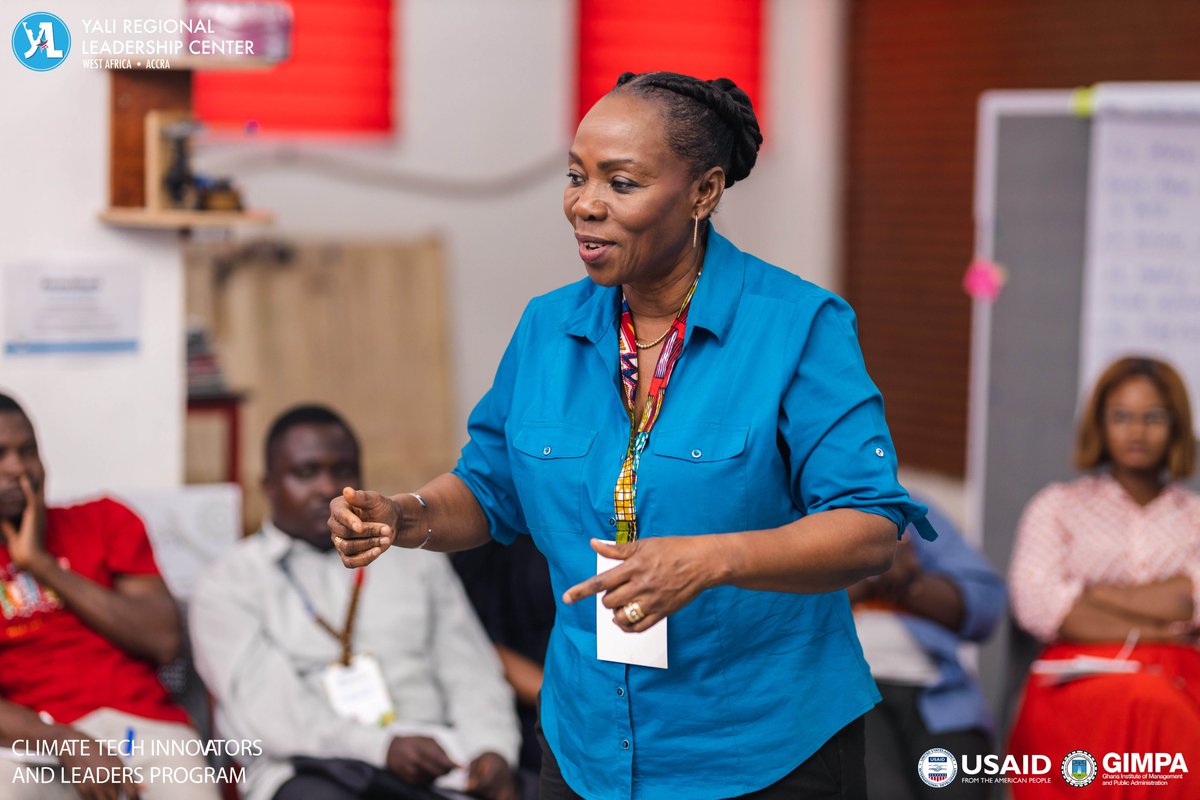 YALIRLCWAAccra's tweet photo. The transformative journey continues for our Climate Innovators. Yesterday's sessions on Effective Leadership, Community Engagement, and Climate Tech Communication were facilitated by @wacsi, Eco Conscious, and @StratcommAfrica. @USAID @GIMPA_Greenhill
#YALIClimateTechProgram https://t.co/Q02qySeHbO