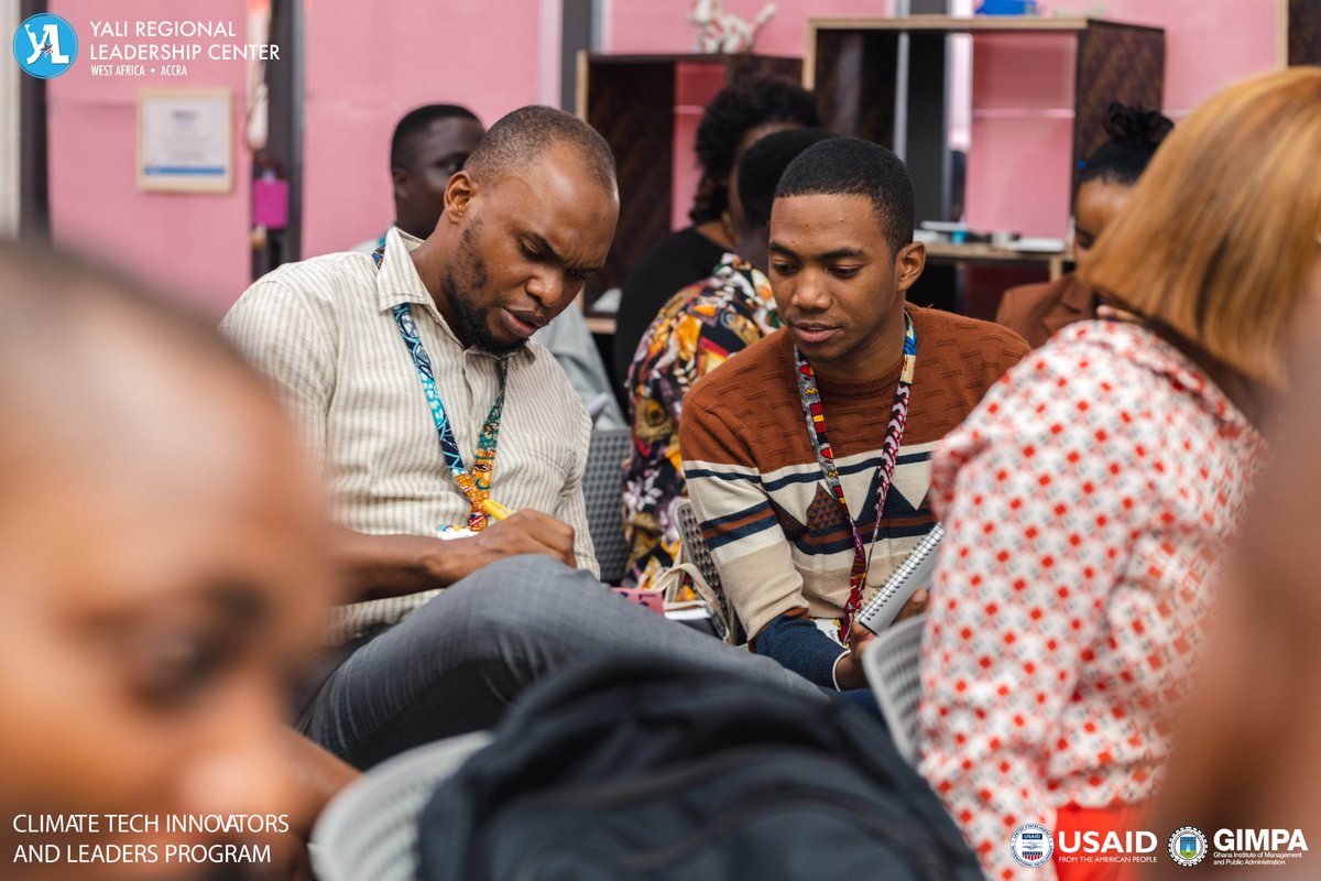 YALIRLCWAAccra's tweet photo. The transformative journey continues for our Climate Innovators. Yesterday's sessions on Effective Leadership, Community Engagement, and Climate Tech Communication were facilitated by @wacsi, Eco Conscious, and @StratcommAfrica. @USAID @GIMPA_Greenhill
#YALIClimateTechProgram https://t.co/Q02qySeHbO