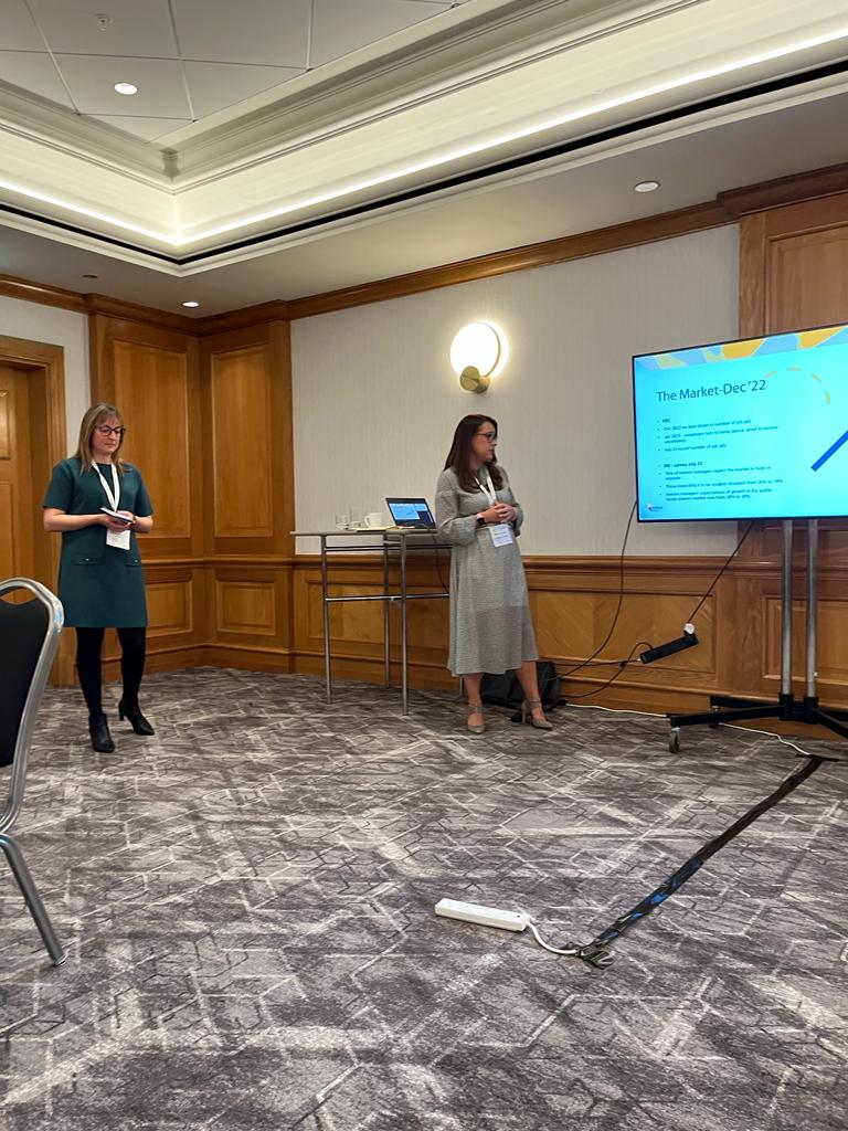 Solace_UK's tweet photo. Fantastic Associate networking lunch today at #SolaceSummit23 with @NicChiverton and @CoupeGemma discussing the interim/consultancy market, how to grow a successful portfolio career and how we can support the sector. #localgov #interim #consultancy. https://t.co/LcrM3nQ0mO