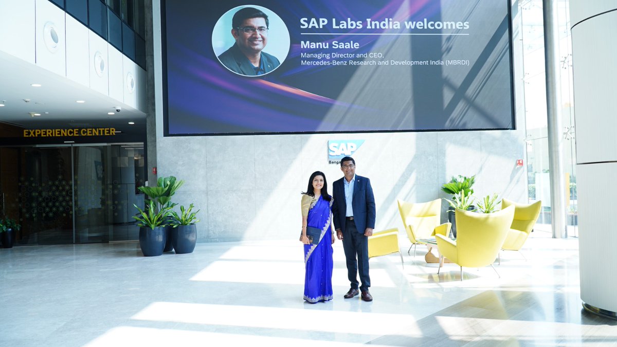 saplabsindia's tweet photo. "Leaders are not born, they can be made." - Manu Saale, MD & CEO, @MercedesBenz
#MBRDI on breaking leadership myths. π
In a thought-provoking Leadership Talk with MD & SVP SAP Labs India, @gangadharansind, Manu Saale explored the essence of leadership and innovation. https://t.co/izVIf3kQ4P