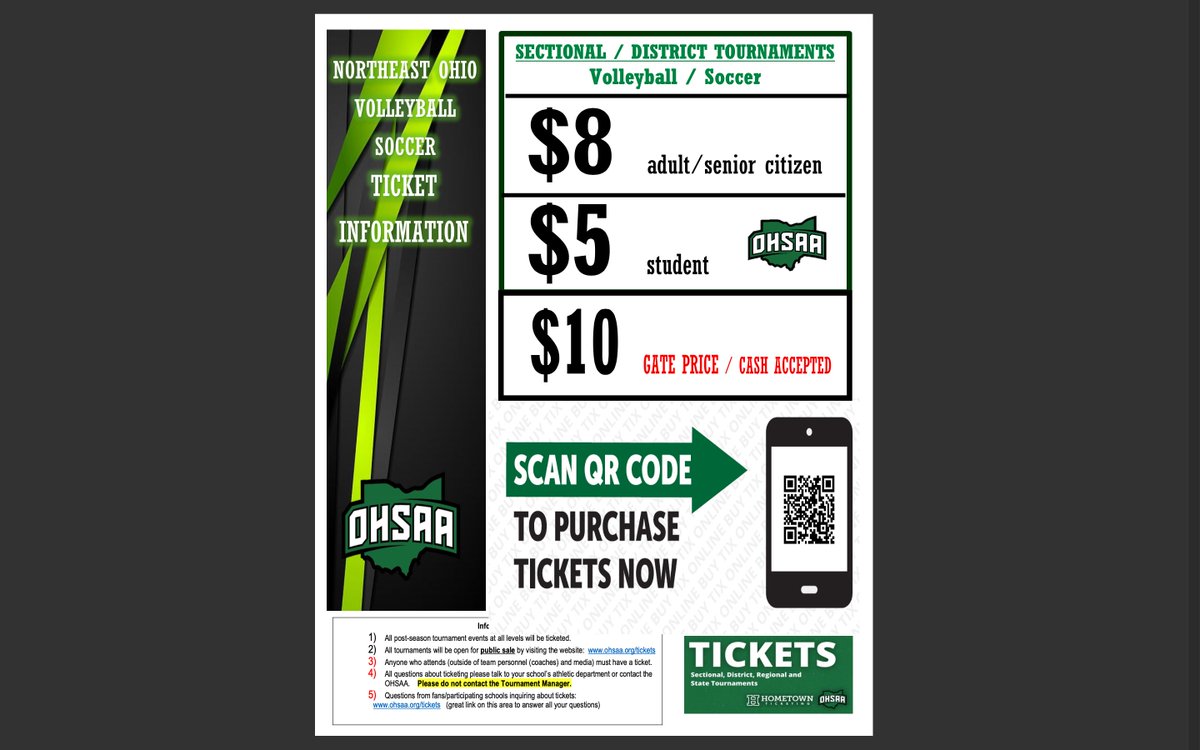 The volleyball team will play an OHSAA tournament game against Newton Falls at Berlin Western Reserve High school this Thursday, October 19th at 6:00pm.  The address to the school is 13850 Akron-Canfield Rd
Berlin Center,44401-9752.  Here is the ticket information.