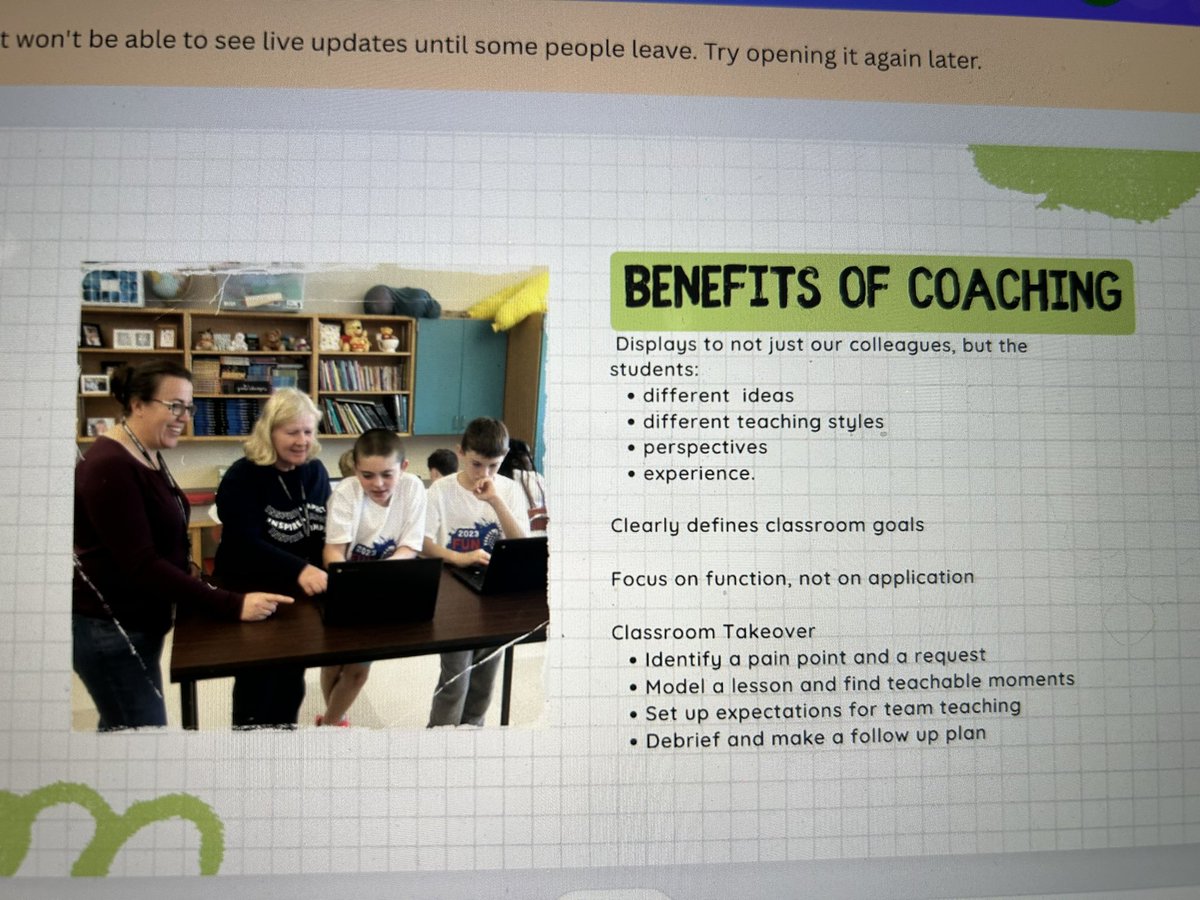 Great session discussing project ideas and tech integration : Coaches and Teachers- How working together makes a great team! with Stacey Mulholland and Lauren Tierney  #ISTEstandards <a href="/MassCUE/">MassCUE</a>