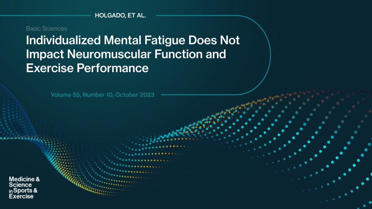 The purpose of this study by Holgado et al. was to investigate the critical role of individual differences in mental fatigue susceptibility by analyzing the neurophysiological and physical responses to an individualized mental fatigue task🧠Read more here: brnw.ch/21wDDk1