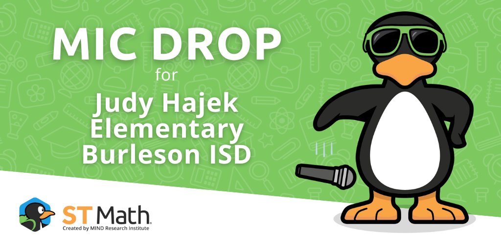 STMathTX (@stmathtx) on Twitter photo Congratulations to Judy Hajek Elementary <a href="/BurlesonISD/">BurlesonISD</a> Your students are on the move with ST Math! 🐧 JiJi is so proud of you! ❤️ Congratulations to Judy Hajek Elementary <a href="/BurlesonISD/">BurlesonISD</a> Your students are on the move with ST Math! 🐧 JiJi is so proud of you! ❤️