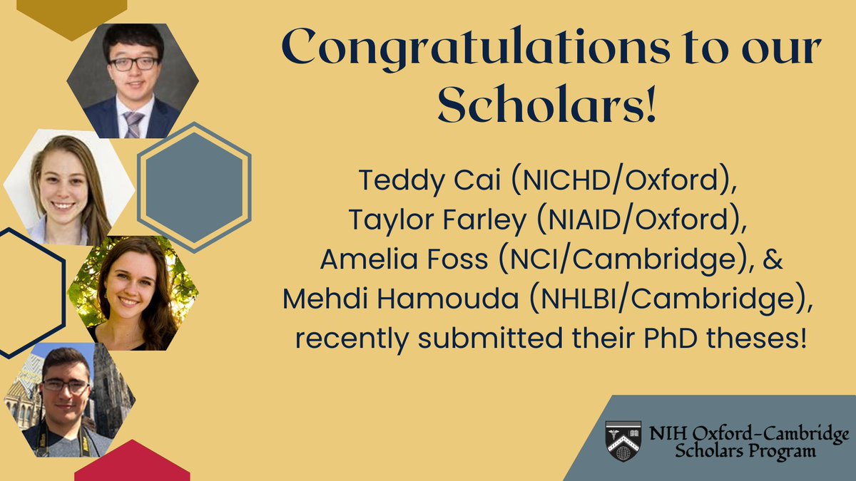 Congratulations to our soon-to-be NIH OxCam alumni on their recent milestone! @TaylorF_55 @MehdiSHamouda
