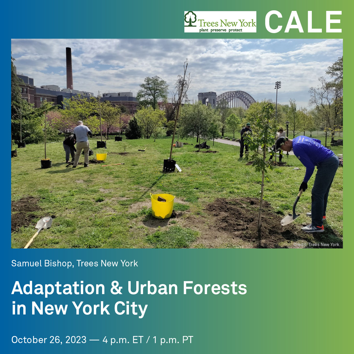 communityadapt's tweet photo. Join us Oct 26 at 4p ET for Adaptation &amp; Urban Forests in #NewYorkCity with Sam Bishop of @TreesNewYork on climate adaptive practices for #UrbanForests and #streettrees management. Details &amp; registration: https://t.co/KRCEC3z9NE #ClimateChange #adaptation #stewardship https://t.co/NFH4aEnKJQ