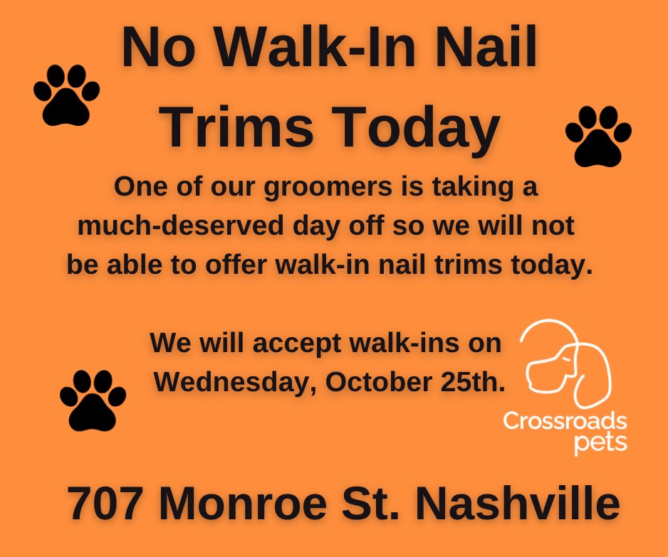 Our full-service grooming salon is open. You can book an appointment at …adsgermantown.myonlineappointment.com or by calling 615-712-9758.

#healthypets #dogsofnashville #petgroomingnashville #cleanpetsnashville