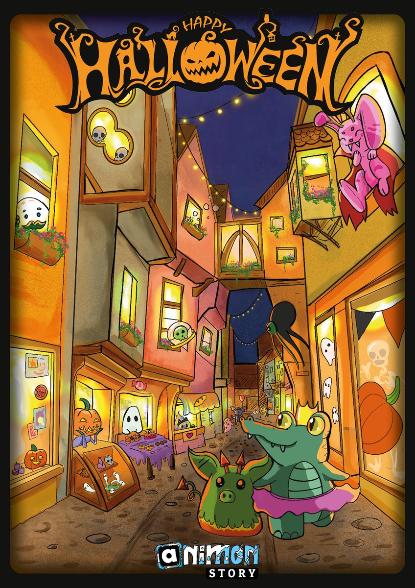 ZakBFree's tweet photo. 👻🎃Whether your monsters are friendly or frightful, wishing everyone a fun-filled Halloween from the world of Animon Story!🎃💀

Check out this wonderful feature illustration by @Detheria_ 🎃#ttrpg https://t.co/01B4qUBQav
