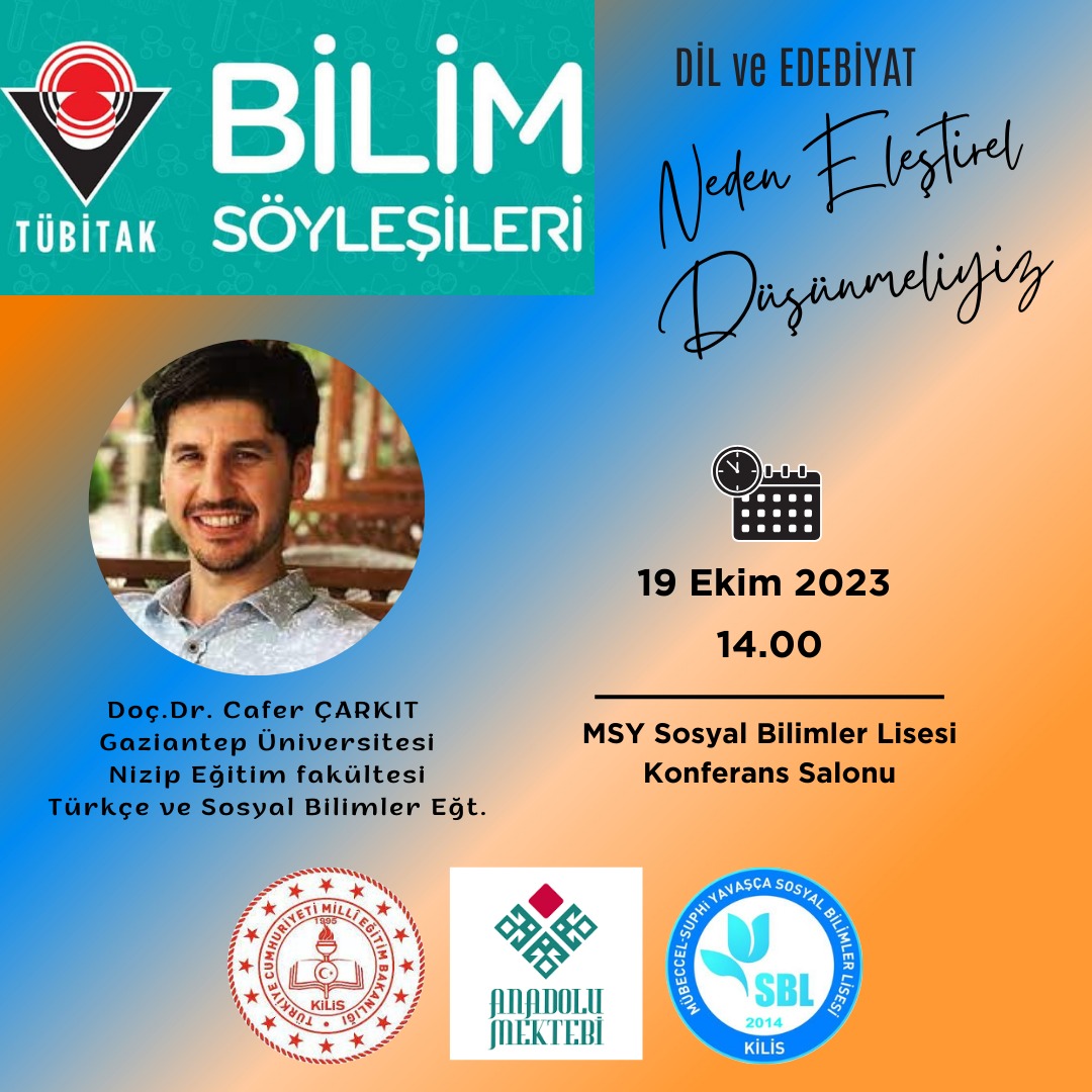 Cafer Çarkıt (@cafercarkit) on Twitter photo TÜBİTAK Bilim Söyleşileri kapsamında "Neden Eleştirel Düşünmeliyiz" konusunu gençlerle ele alacağız. @tubitaksoylesi <a href="/meb_ogm/">Ortaöğretim Genel Müdürlüğü</a> <a href="/Tubitak/">TÜBİTAK</a> <a href="/KilisMem/">Kilis İl Millî Eğitim Müdürlüğü</a> <a href="/gaziantepUniv/">Gaziantep Üniversitesi</a> <a href="/NizipEgitimFak/">Nizip Eğitim Fakülte</a> TÜBİTAK Bilim Söyleşileri kapsamında "Neden Eleştirel Düşünmeliyiz" konusunu gençlerle ele alacağız. @tubitaksoylesi <a href="/meb_ogm/">Ortaöğretim Genel Müdürlüğü</a> <a href="/Tubitak/">TÜBİTAK</a> <a href="/KilisMem/">Kilis İl Millî Eğitim Müdürlüğü</a> <a href="/gaziantepUniv/">Gaziantep Üniversitesi</a> <a href="/NizipEgitimFak/">Nizip Eğitim Fakülte</a>