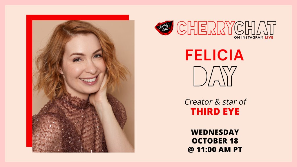 TheCherryPicks's tweet photo. Today on #CherryChat! 🍒

@feliciaday, creator &amp; star of #ThirdEye, joins us at 11am PT (2pm ET). 

💬 Tune in: https://t.co/JaVi5glF28 https://t.co/wZtQ9tzf5j
